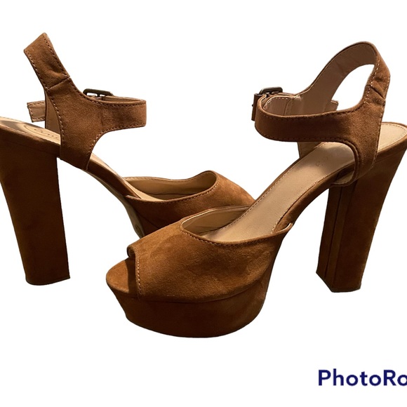 Candies Women's Open Toe Chunky Heel Ankle Strap Sandals Platform High Heel - Picture 4 of 4